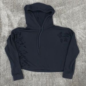 Ripped crop hoodie